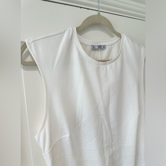 Zara white bodycon midi dress fitted - Picture 1 of 11